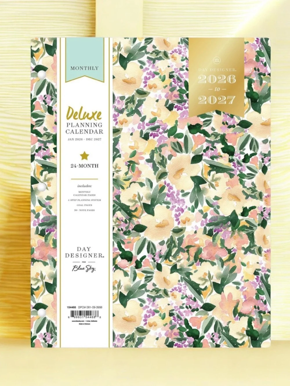 Blue Sky Day Designer 2026-2027 Monthly Deluxe Planner in Marjorie Floral Clear
